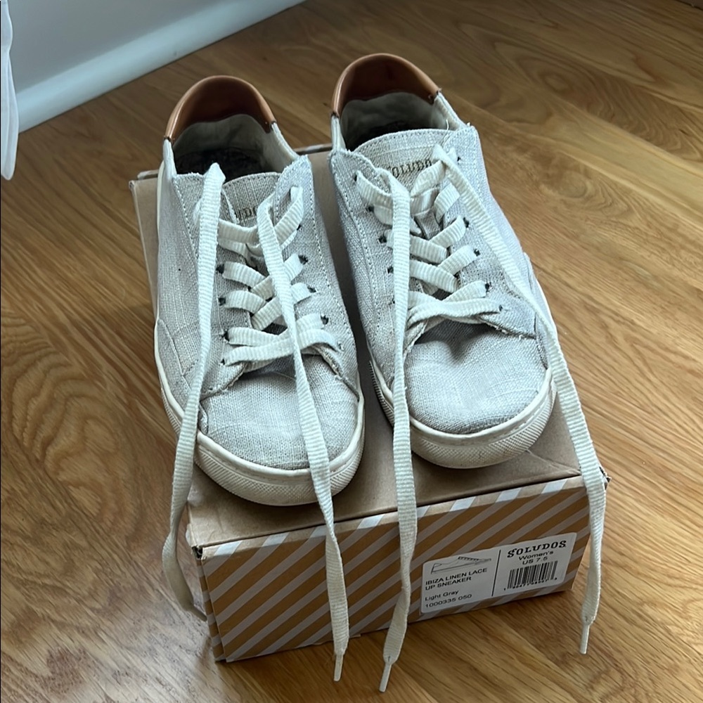 Soludos Ibiza Linen Lace Up Sneaker